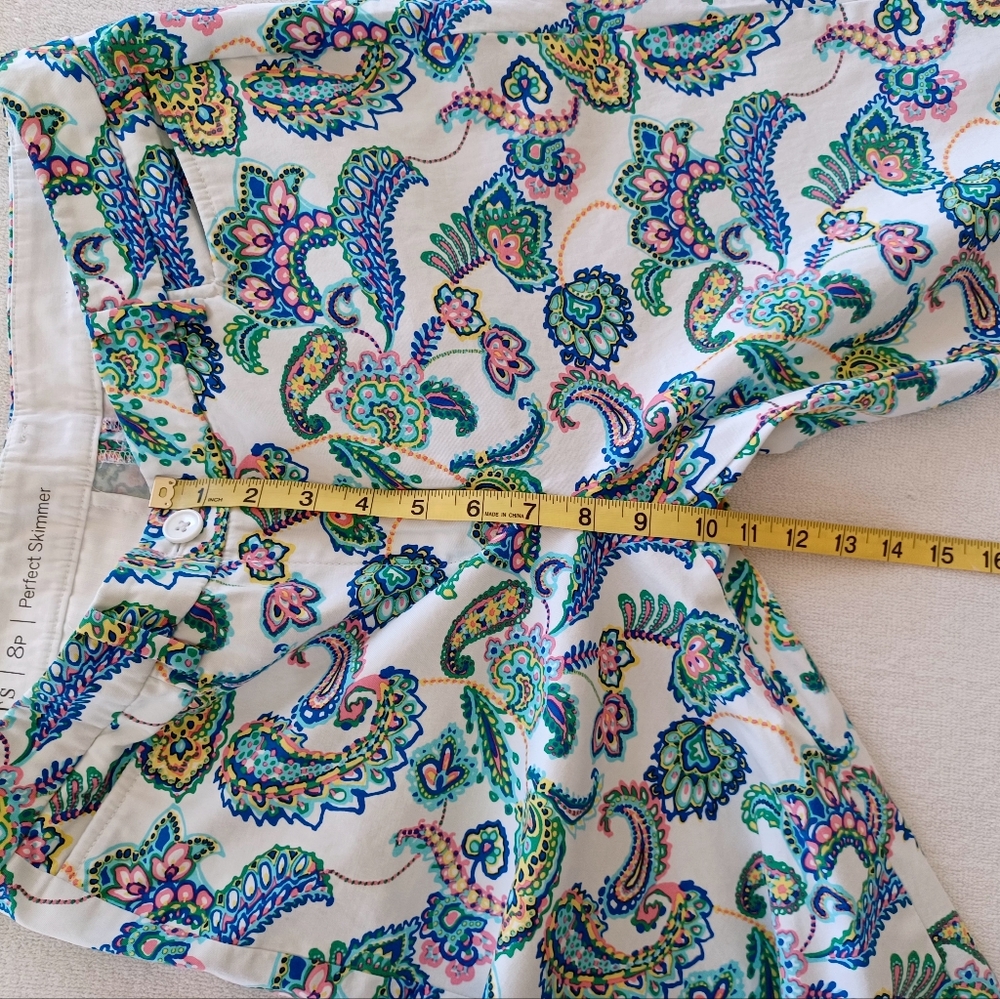 TALBOTS Paisley Perfect Skimmer Capri Pants, size 8p - Picture 9 of 15